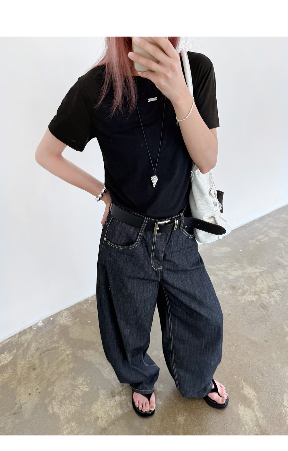 ホットフィックスワイドデニムパンツ-💓66girls💓 韓国人気レディース